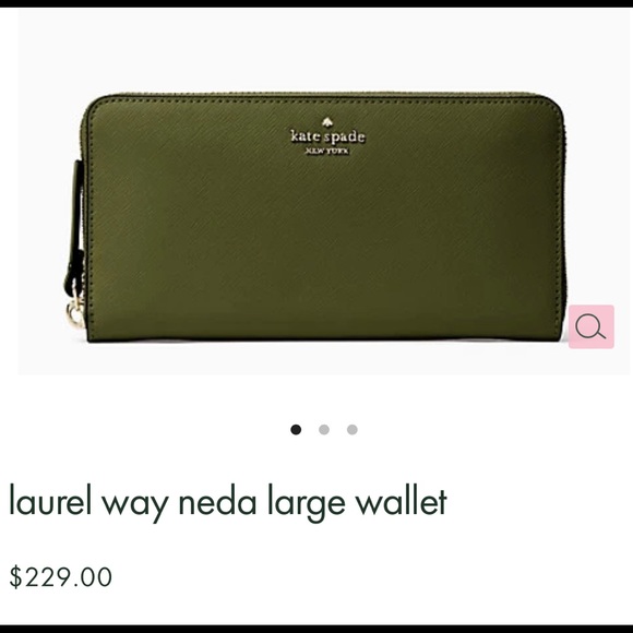 Original Kate Spade Large Wallet- Olive Green - Picture 5 of 5